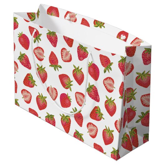 Summer Strawberry Pattern Groot Cadeauzakje (Achterkant Gekanteld)