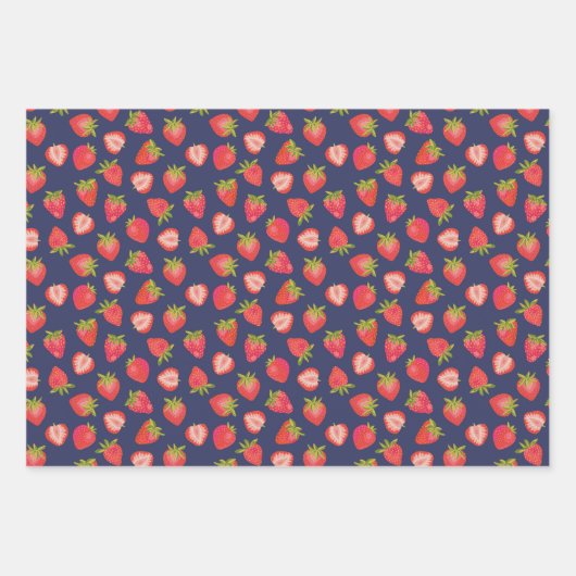 Summer Strawberry Pattern Inpakpapier Vel (Voorkant 3)