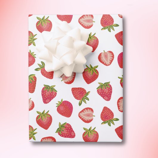 Summer Strawberry Pattern Inpakpapier Vel