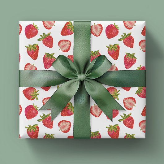 Summer Strawberry Pattern Inpakpapier Vel