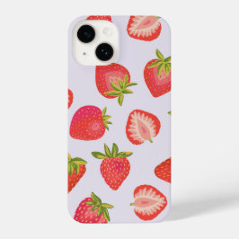 Summer Strawberry Pattern iPhone 14 Hoesje