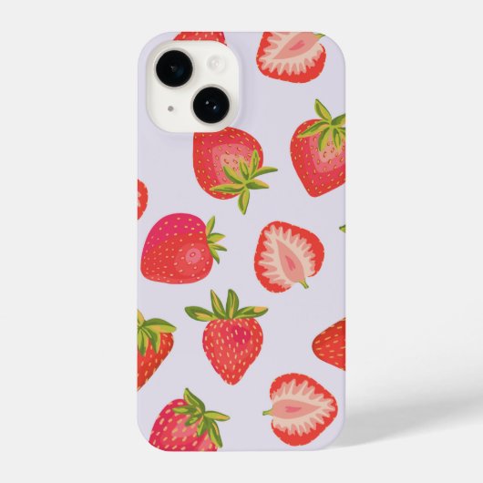 Summer Strawberry Pattern iPhone Hoesje (Achterkant)