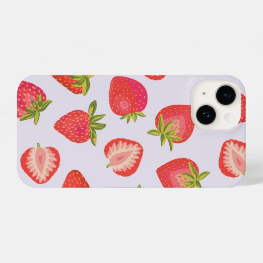 Summer Strawberry Pattern iPhone Hoesje (Achterkant horizontaal)