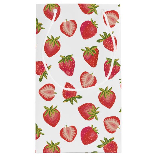 Summer Strawberry Pattern Klein Cadeauzakje (Achterkant)