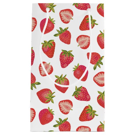 Summer Strawberry Pattern Klein Cadeauzakje (Voorkant)