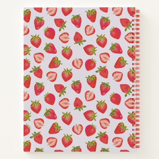 Summer Strawberry Pattern Notitieboek (Achterkant)