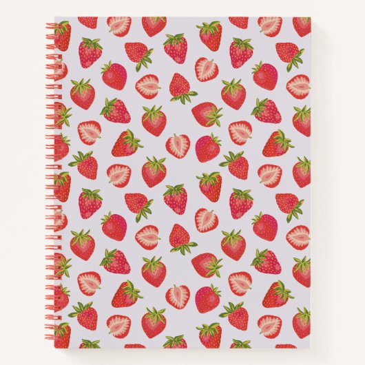 Summer Strawberry Pattern Notitieboek (Voorkant)