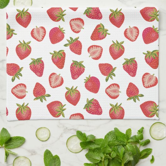 Summer Strawberry Pattern Theedoek (Gevouwen)