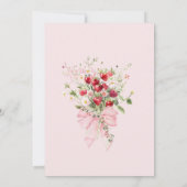 Summer Strawberry Pink Bow Baby shower Kaart (Achterkant)