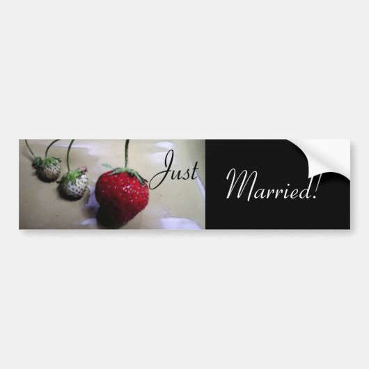 Summer Strawberry Wedding Bumpersticker (Voorkant)