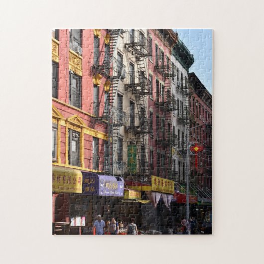 Summer Street Scene Chinatown Manhattan New York Legpuzzel (Verticaal)