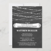 Summer String Lights Chalkboard Graduation Party Kaart (Voorkant)