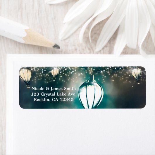 Summer String Lights Enchanted Wedding Invitation Etiket (Insitu)