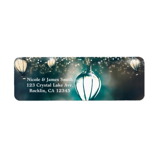 Summer String Lights Enchanted Wedding Invitation Etiket (Voorkant)