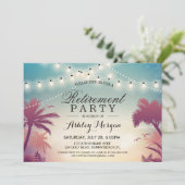 Summer String Lights Outdoor Retirement Party Kaart (Staand voorkant)