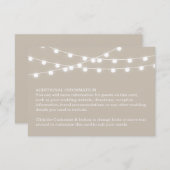 Summer String Lights Wedding Insert Kaart (Voorkant / Achterkant)