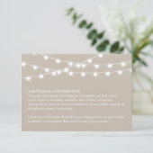 Summer String Lights Wedding Insert Kaart (Staand voorkant)