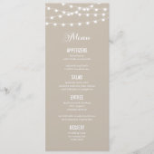Summer String Lights Wedding Menu Kaart (Voorkant)
