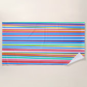 Summer Stripes Blue Red Yellow Strandlaken (Voorkant)