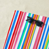 Summer Stripes Blue Red Yellow Strandlaken (In situ)
