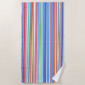 Summer Stripes Blue Red Yellow Strandlaken (Voorkant)