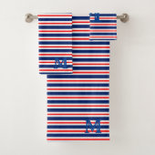 Summer Stripes Monogrammed Ocean Bad Handdoek (Insitu)