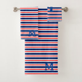 Summer Stripes Monogrammed Ocean Bad Handdoek