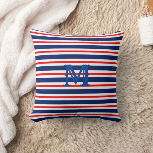 Summer Stripes Monogrammed Ocean Kussen (Deken)