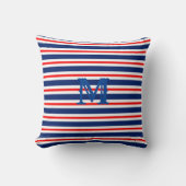 Summer Stripes Monogrammed Ocean Kussen (Voorkant)