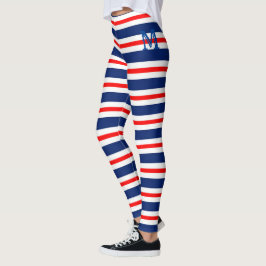Summer Stripes Monogrammed Ocean Leggings