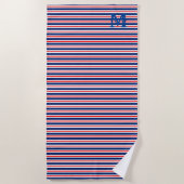 Summer Stripes Monogrammed Ocean Strandlaken (Voorkant)