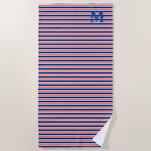 Summer Stripes Monogrammed Ocean Strandlaken (Voorkant)