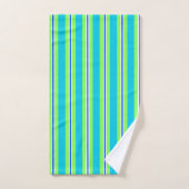 Summer Stripes, Turquoise en Lime Green Bad Handdoek (Handdoek)