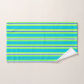 Summer Stripes, Turquoise en Lime Green Bad Handdoek (Handdoek)