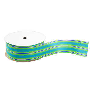 Summer Stripes, Turquoise en Lime Green Grosgrain Lint