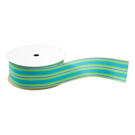 Summer Stripes, Turquoise en Lime Green Grosgrain Lint (Spoel)