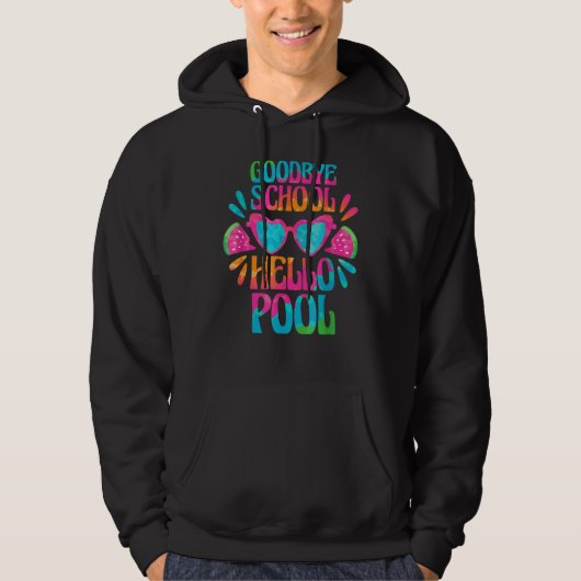 Summer Student Teacher Dag Dag School Hallo Pool Hoodie (Voorkant)