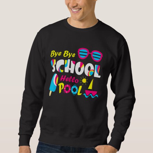Summer Student Teacher Dag Dag School Hallo Pool Trui (Voorkant)