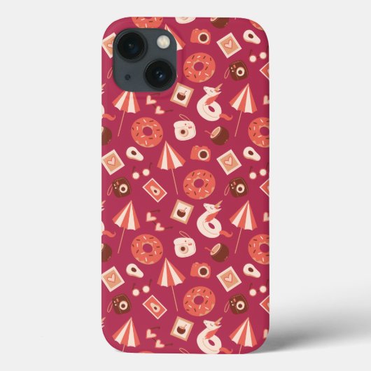 Summer Stuff Maroon Achtergrond Case-Mate iPhone Case (Achterkant)