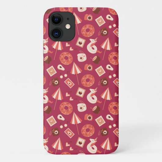 Summer Stuff Maroon Achtergrond Case-Mate iPhone Case (Achterkant)
