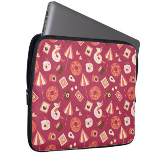 Summer Stuff Maroon Achtergrond Laptop Sleeve