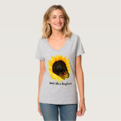 Summer Style Yellow Sunflower en Butterfly T-shirt (Voorkant volledig)