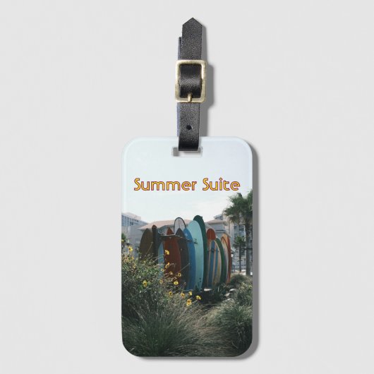 Summer Suite Surfboards & Palm Trees Bagagelabel (Voorkant (verticaal))
