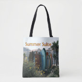 Summer Suite Surfboards & Palm Trees Tote Bag (Voorkant)