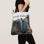 Summer Suite Surfboards & Palm Trees Tote Bag (Dichtbij)