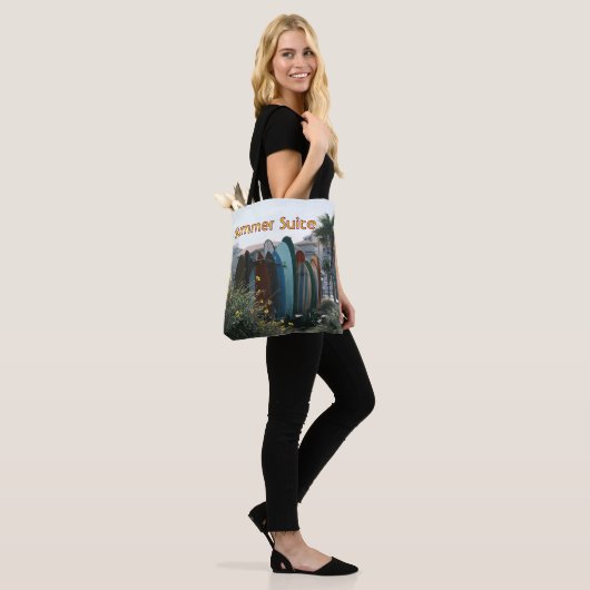 Summer Suite Surfboards & Palm Trees Tote Bag (Op model)