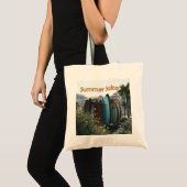 Summer Suite Surfboards & Palm Trees Tote Bag (Voorkant (product))