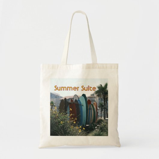 Summer Suite Surfboards & Palm Trees Tote Bag (Voorkant)