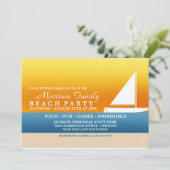 Summer Sun Beach Party-uitnodigingen Kaart (Staand voorkant)