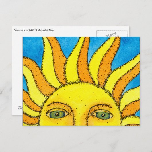 Summer Sun Briefkaart (Voorkant / Achterkant)